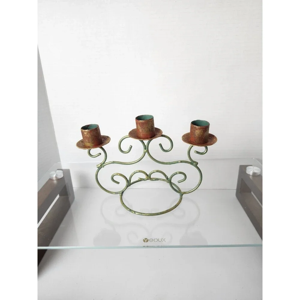 Husna Imports 3 Tier Wrought Iron Candelabra